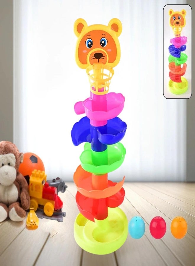 Drumstone (𝟏𝟎 𝐘𝐞𝐚𝐫𝐬 𝐖𝐚𝐫𝐫𝐚𝐧𝐭𝐲 5-Layer Ball Drop and Roll Swirling Tower - Colorful Plastic Stack Toy for Babies & Toddlers | Fun Educational Toy for Brain Development & Motor Skills - Image 5